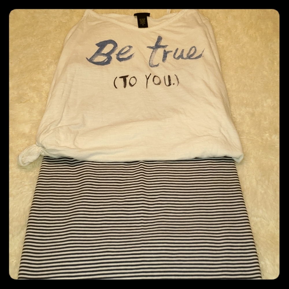 Torrid Blue and White stripes pencil skirt